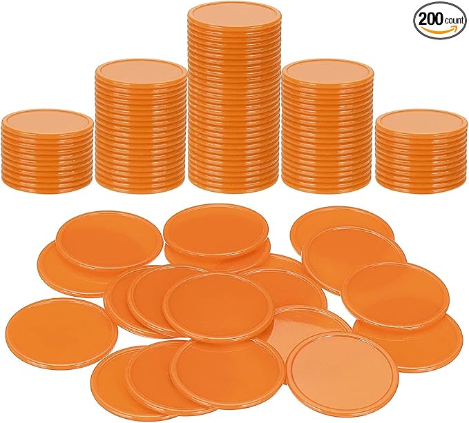 uxcell Plastic Poker Chips, Learning Counters Counting Counters Disk Marker Opaque Game Token for Game Play Math Counting