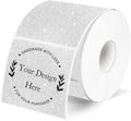 2" x 2" Square Thermal Labels Stickers, Holographic Glitter Thermal Stickers Labels, Waterproof Direct Thermals Label for Small Business, DIY Design- Silver