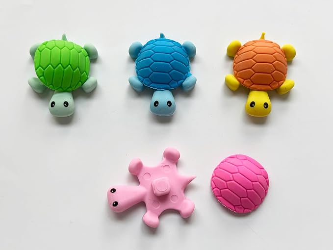 36 Pcs Pencil Eraser Set, 3D Cute Erasers for Kids, Children's Gifts, Party Favor, Classroom School Rewards (Turtle)