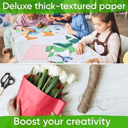 18" x 1200" (100 ft) Pack of 10 Rolls USA-Made Multi-Color Kraft Paper Rolls, 45 lbs/66 GSM – Colored Kraft Paper for Packing, Crafts, DIY Projects, Gift Wrapping – Non-Toxic, Safe for Kids