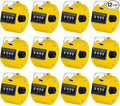 12 Pcs Hand Tally Counter 4-Digit Lap Counter Clicker, Manual Mechanical Handheld Pitch Click Counter with Finger Ring for School Golf & Knitting Row Croche