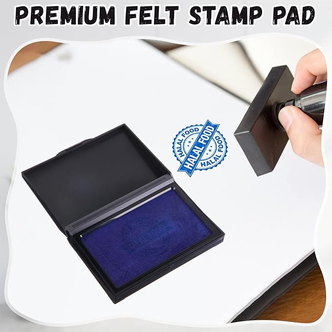 Janlaugh 9 Pack Colors Stamp Pads 4 x 3 Inch Quality Felt Pad Finger Print Ink Pad Black Red Blue Stamp Ink Pad for Rubber Stamp Paper Scrapbooking Wood Fabric