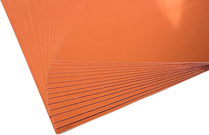 TGXRZX Metallic Orange Cardstock Paper,Size 8 "x 11" (250gsm), 15PCS,Mirror Finish Gold Foil Board for Crafting, Invitations, and Decorations,Die Cut and Plotter,Card Making (Orange)