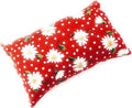 Nakpunar Emery Pincushion - Keep Your Needles Clean and Sharp - Filled with Abrasive Emery Mineral (2"x3", Daisies on Red Polka Dots)