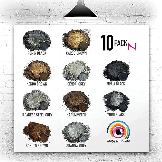 Eye Candy Pigments Premium Grey Mica Powder - Katana Grey (25gr) - for Epoxy, Resin, Soap, Paint, Woodworking, Acrylic Pouring, Bath Bombs, Fishing Lures - DIY Arts and Crafts Additive