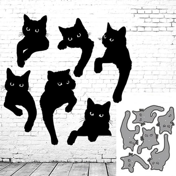 Cutting Dies Metal Stencils Scrapbooking Tools DIY Embossing Template for Paper Card Making Album Arts Crafts Supplies (Cat-10.7x8.6cm)