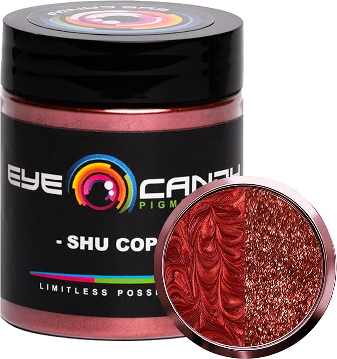 Eye Candy Pigments Premium Copper Mica Powder - Shu Copper (25gr) - for Epoxy, Resin, Soap, Paint, Woodworking, Acrylic Pouring, Bath Bombs, Fishing Lures - DIY Arts and Crafts Additive