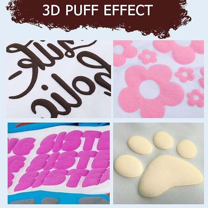 HTVRONT Puff Vinyl Heat Transfer -10" x 6ft Reddish Brown 3D Puff Heat Transfer Vinyl for T-Shirt- Wine Red Puff Htv Vinyl Compatible with Cricut Cutting Machine-Easy Cut/Weed