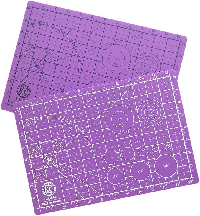KC GLOBAL A4 (13"x9") Professional Grade Self-Healing Cutting Mat (Purple) - Odor-Free, Double-Sided, Eco-Friendly, Non-Slip, Premium Desk mat for DIY, Crafting, Model Building and Art Projects