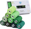 Simthread All Purposes Sewing Thread, 10 Spool Assorted Green Series 1000 Yards Each Bobbin Polyester Thread for Sewing, Handy Polyester Sewing Threads for Sewing Machine - (Natural Green Series)