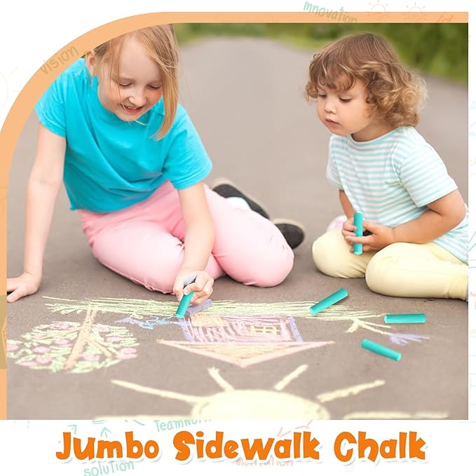 20 Pcs Sidewalk Chalks for Kids Non Toxic Jumbo Chalk for Party Gift Outdoor Art Classroom Play Painting (Green)