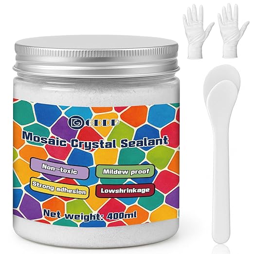 400g White Crystal Mosaic Grout, Handmade Grouting Filling Gaps Mosaic Tile Grout, Perfect Choice for DIY Craft Projects Mosaics