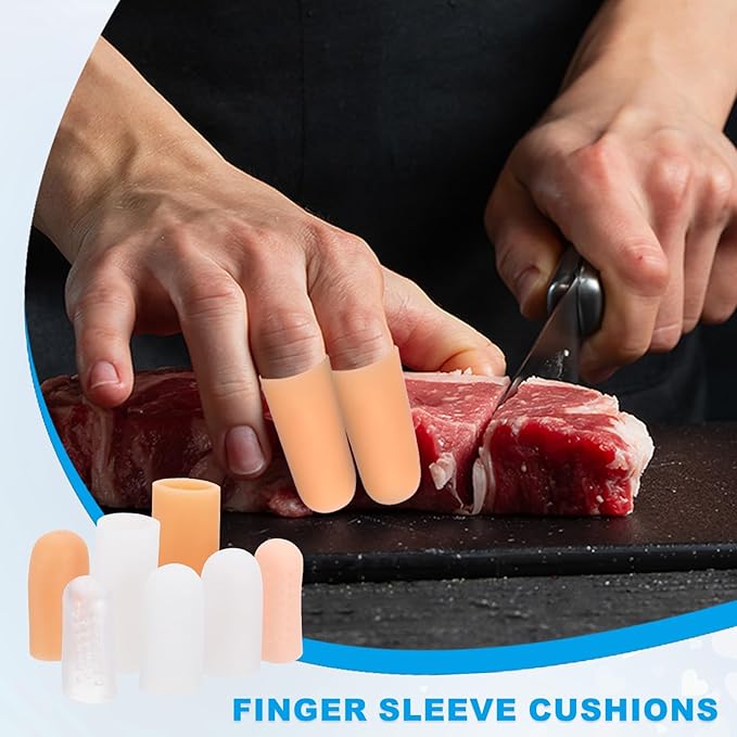 PATIKIL Gel Finger Cots 2"x0.67", 20 Pcs Silicone Finger Protector Support Finger Sleeve Cushions Thumb Protector Covers Fingertip Caps Gloves for Finger Cracking, White