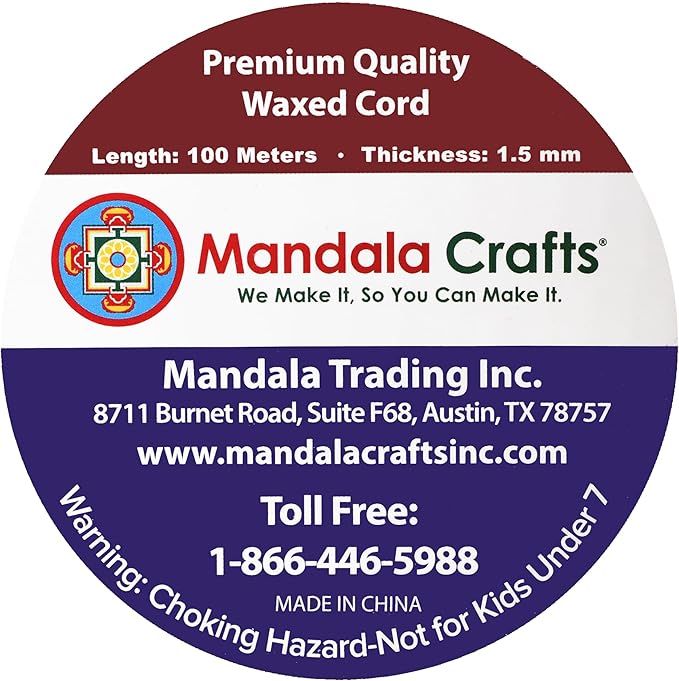 Mandala Crafts 1.5mm 109 Yards Lilac Cotton Waxed Cord for Jewelry Making Bracelet Cord Waxed String - Beading String Thread Jewelry Cords for Necklaces String