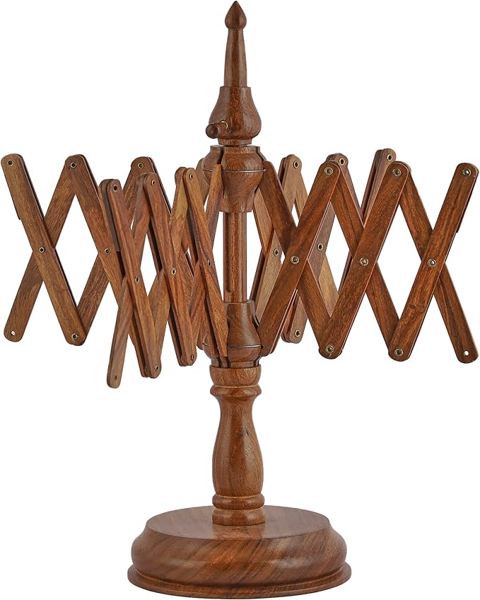 Handcrafted Wooden Table Top Yarn Swift – Rosewood Umbrella Swift for Knitting & Crocheting – Premium Yarn Winder Tool for Crafters & Fiber Artists – Smooth & Durable Design