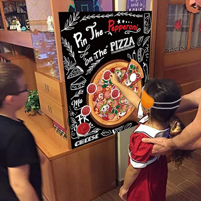 Pizza Party Decorations Pin The Pepperoni on The Pizza Party Game for Pizza Family Night Birthday Party Pizza Party Supplies Favors
