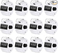12 Pcs Hand Tally Counter 4-Digit Lap Counter Clicker, Manual Mechanical Handheld Pitch Click Counter with Finger Ring for School Golf & Knitting Row Croche