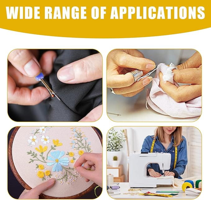 31 PCS Sewing Thimble Kit, Thimbles for Metal Finger Protectors, Thimbles for Hand, Seam Rippers for Sewings, Needle Threaders, Sewing Scissors, Sewings Patchwork Ruler