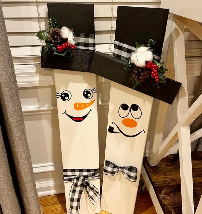 Snowman Face Stencils Christmas Stencils for Crafts Reusable Xmas Holiday Stencil for Painting on Wood Window T-Shirts Fabrics Decor CH