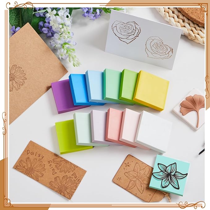 Frienda 24 Pcs 2" x 2" Rubber Carving Blocks Linoleum Blocks for Printmaking, Stamp Making, DIY Crafting, Scrapbook, Painting, Soft and Easy to Carve (Multicolor)