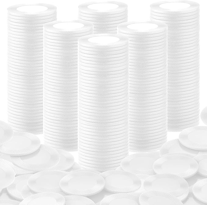 Coopay 500 Pieces Plastic Poker Chips, 1 Inch Bingo Chips Bulk Learning Counters Disks Poker Card Game, Counting Markers for Math Practice, Game Tokens and Teaching Rewards, 25 mm (White)