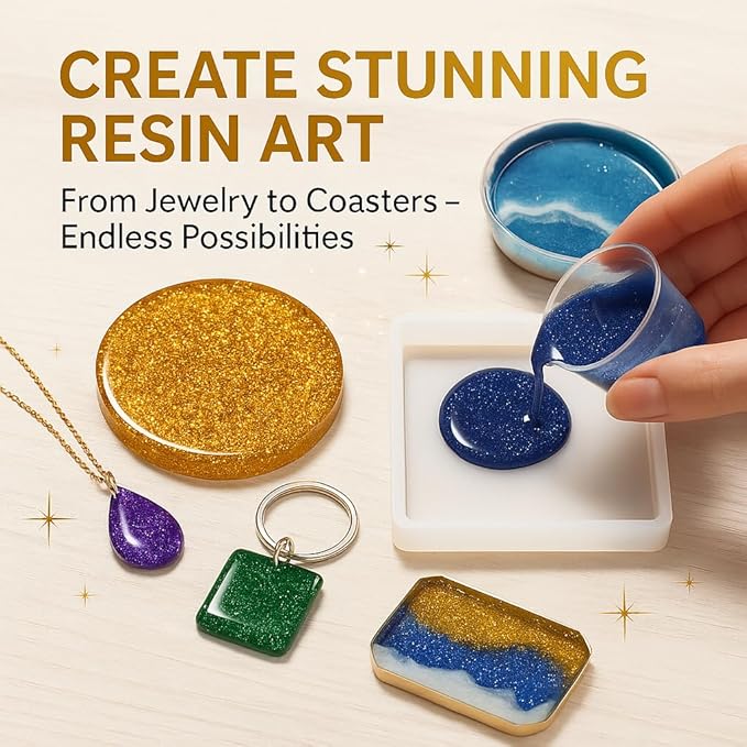 24 Color Pigment Paste for Epoxy Resin Set [ Glitter Series ] – Opaque Epoxy Pigment, Epoxy Dye Paste & High Concentration Mica Powder for Resin Art, Jewelry, Tumblers, Coasters & Crafts