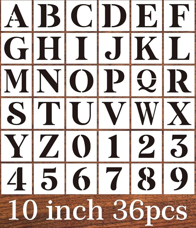 Letter Stencils for Painting On Wood,10inch Stencils Letters Alphabet Stencil Templates for Wood Wall Door Porch