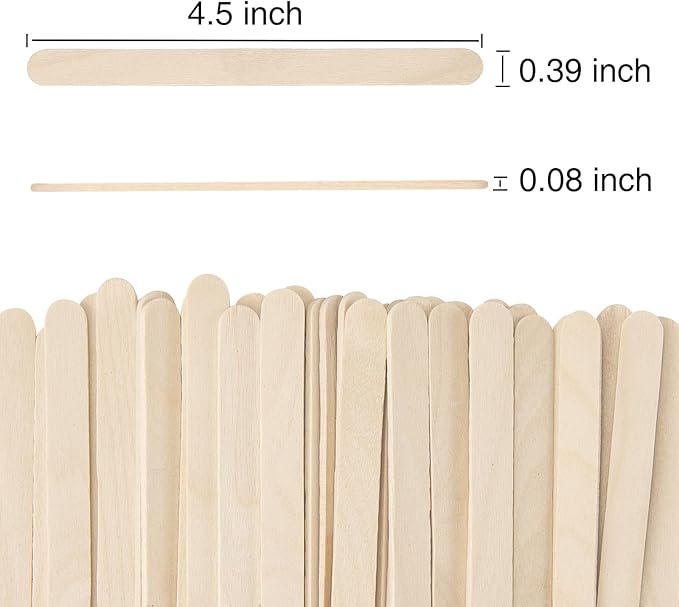 WISYOK 1500 Pcs Wooden Popsicle Sticks for Crafts, 4.5 Inch, Lollipop & Ice Cream Sticks for Creative Designs or DIY Craft, Home Art Projects