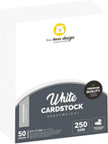White Cardstock Thick Paper 50 Sheets, 8.5" x 11" Heavyweight 92lb Cover Card Stock for Crafts and DIY Cards Making
