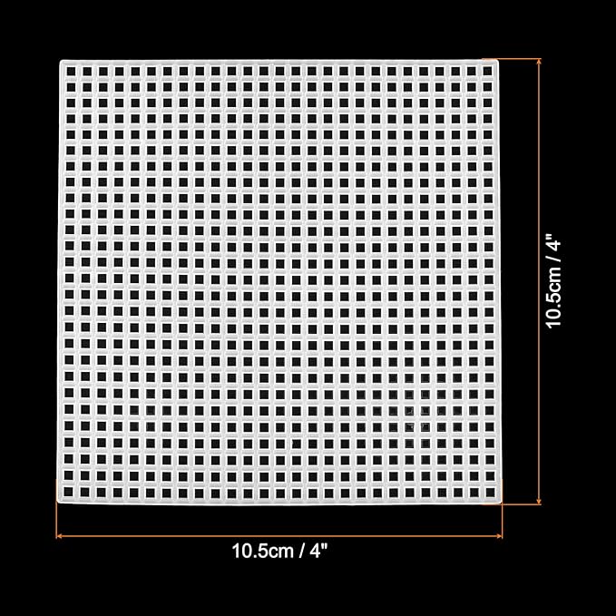 PATIKIL Plastic Mesh Canvas Sheets,10Pcs 4 x 4inch Cross Needlework Blank Yarn Crafting for Embroidery DIY Bookmarks Cup Mats, White, Square
