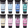 AUREUO Galaxy Glitter Acrylic Paint Set - 8 Twinkle Colors 0.71 Fl Oz / 21ml Tubes Sparkling Art Paints for Crafts Decor Non-toxic Painting Supplies for Artists