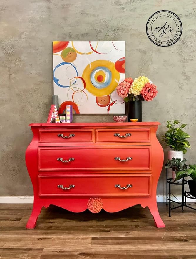 Dixie Belle Paint Company Chalk Finish Furniture Paint - Florida Orange (16oz) - Matte Bright Orange Chic Chalk Mineral DIY Furniture Paint