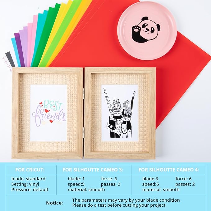 HTVRONT Permanent Vinyl for Cutting Machine - 68 Pack 12" x 12" Permanent Adhesive Vinyl Sheets, Permanent Bundle for Craft Projects, Adhesive Bundle, Silhouette Cameo, etc.