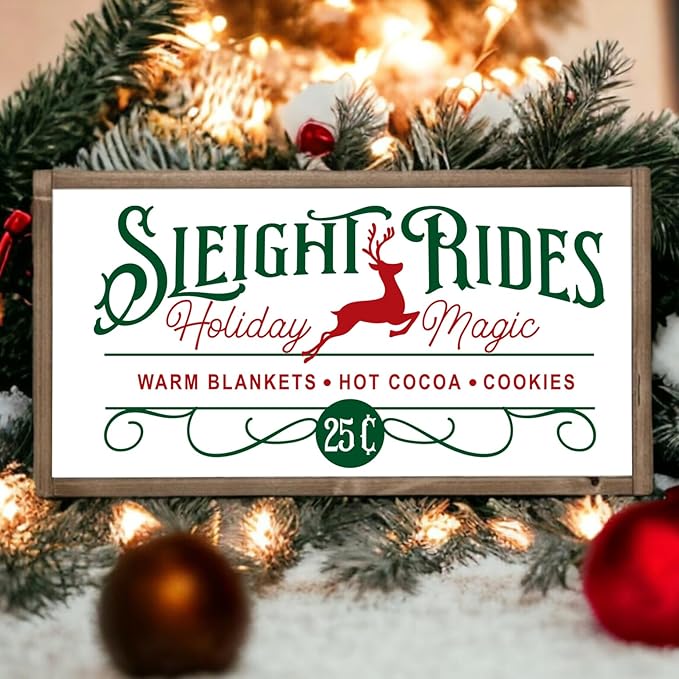 Christmas Stencils for Crafts Reusable 12” Christmas Doormat Stencil Xmas Holiday Stencils for Painting on Wood Window Porch Hanger Fabrics Decor