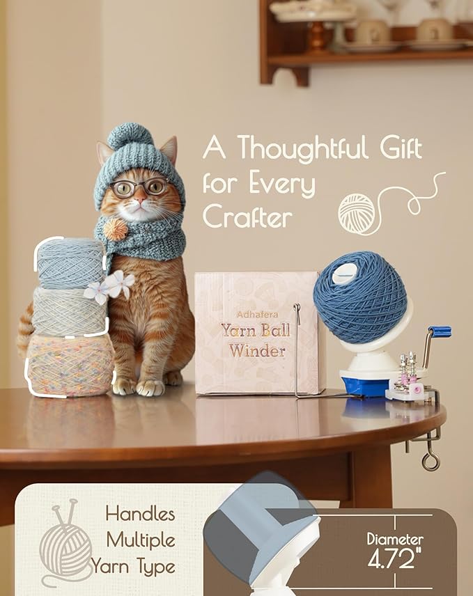 Adhafera Yarn Winder with Guide, Yarn Ball Winder for Crocheting, The Helper for Knitting Enthusiast