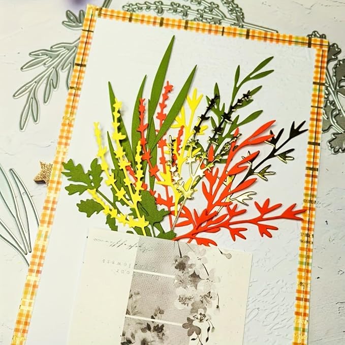 Lapoo Flowers Metal Cutting Die for Scrapbooking - Durable, Cut Stencils for DIY Scrapbook Photo Album Decorative Paper Card, Card Making Supplies, Embossing (Multiple Branches 5.1 x 4.4 in)