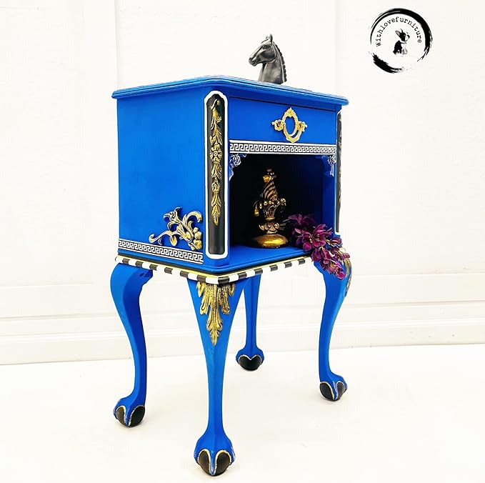 Dixie Belle Paint Company Chalk Finish Furniture Paint - Cobalt Blue (4oz) - Matte Vibrant Blue Chic Chalk Mineral DIY Furniture Paint
