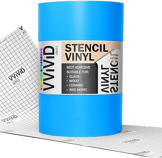 VViViD Blue Stencil Vinyl Masking Film with Anti-Bleed Technology (24" x 28ft)