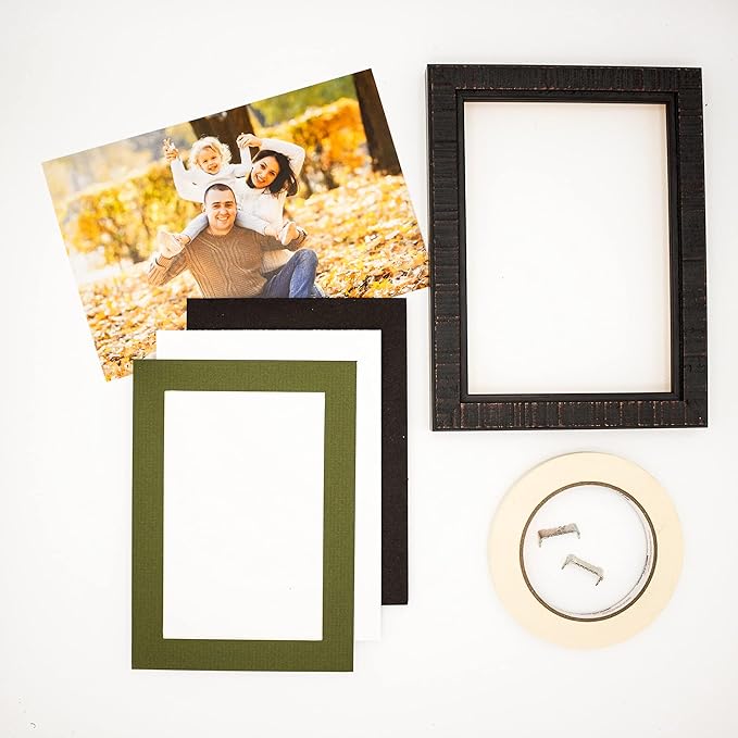 8x10 Mat Bevel Cut for 5.5x8.5 Photos - Acid Free Dill Green Precut Matboard - For Pictures, Photos, Framing - 4-ply Thickness