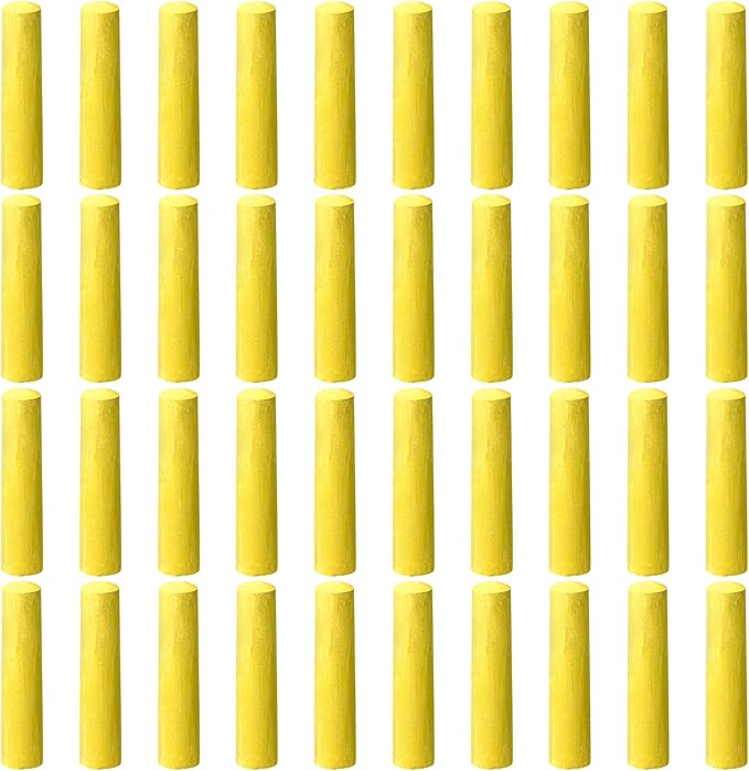 40 Pcs Sidewalk Chalks for Kids Non Toxic Jumbo Chalk for Party Gift Outdoor Art Classroom Play Painting (Yellow)