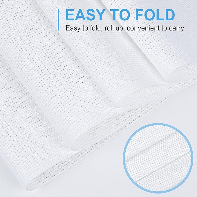 6 PCS Cross Stitch Aida Fabric 14 Count, 18 by 12 Inch, Classic Reserve Cross Stitch Aida Cloth for Home DIY Embroidery Decoration, White