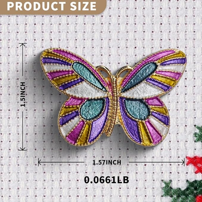 Needle Minder Magnet, Magnetic Needle Minder, Needle Minders Magnetic Cross Stitch Accessories, Magnetic Needle Holder, Life Tree, Butterfly, Cats, Owl, Heart (Butterfly)