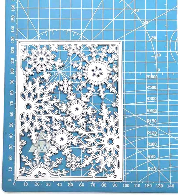 Metal Cutting Dies DIY Merry Christams Embossing Stencil Template Scrapbooking Card Making Mold Photo Album Arts Crafts Tools (Christmas Snowflake-9.8x13cm)