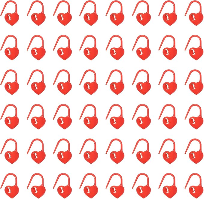 uxcell 200pcs Stitch Markers for Crocheting, Heart Shaped Crochet Marker Needle Clip Counter for Knitting Clothing Tag DIY Craft,Red