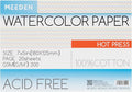 MEEDEN Watercolor Paper Block, 100% Cotton Watercolor Paper Pad of 20 Sheets, 140lb/300gsm, Acid-Free Art Paper for Watercolor, Gouache, Ink and More, 5" x 7" Hot Press