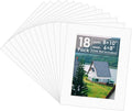 18 Pack Picture Mats, 8x10 for 6x8 Picture Frame Mats, Acid Free Core Bevel Cut Picture Frame Mattes for Photos Artworks Prints (White)