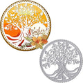 Tree Frame Metal Cutting Dies for Card Making, Tree Leaves Round Frame Die Cuts Carbon Steel Embossing Stencil Template Cutting Tools for DIY Scrapbooking Paper Card Photo Album Craft Supplies