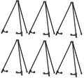 14" High Tabletop Instant Display Easel - Black Steel Small Tripod Easel Stand with Adjustable Holders for Pictures, Paintings, Posters and Store Signs(6 Pack)