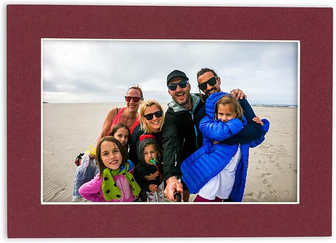 5x7 Mat for 8.5x11 Frame - Precut Mat Board Acid-Free Maroon 5x7 Photo Matte Made to Fit a 8.5x11 Picture Frame, Premium Matboard for Family Photos, Show Kits, Art, Picture Framing, Pack of 10 Mats