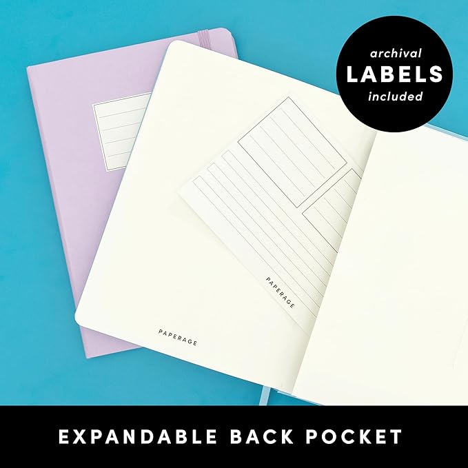 PAPERAGE Graph Paper Journal Notebook, (Black), 160 Pages, Medium 5.6 in x 8 in - 100 GSM Thick Paper – Hardcover Grid Notebook for Work or School